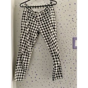 Checkered Extra Stretch Pants Ankle Length Midrise